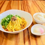 Lunch: Dry Dandan noodles (normal + soft-boiled egg + rice)