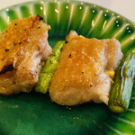 焼鳥YAMATO - 皮付せせり 日齢160プレノワール×ホタルイカ醤油