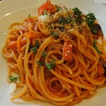cafe CERVIN - ナスとベーコンのさっぱりトマトスパゲッティ  アップ！