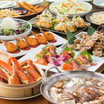 ラ・パウザ - プレミアム食べ放題のズワイ蟹蒸しと刺身3種盛り合せ