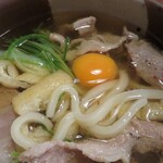 豚肉汁うどん べ - 豚肉汁うどん+卵