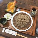 蕎麦 みづ乃 - 多治見市「蕎麦 みづ乃」海老天せいろ　税込1580円+田舎蕎麦変更120円＝1700円 2021.7.11撮影