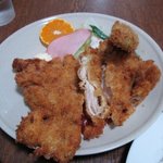 双海食堂 - チキンカツ　ピーマンフライも一緒に