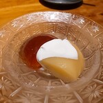 炭火割烹 白坂 - ⚫紅茶水餅  桃のコンポート  福岡のマスカルポーネ