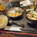 もつ鍋ダイニング 司 - つけ麺鶏チャーシュー丼セット