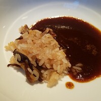 蒼 - 但馬玄の筋からデミグラス・カレー。私の中で史上最強すぎるヤツ。今回は国産ポルチーニの炊きこみご飯と。ポルチーニって天然の甘みがあって驚きました。