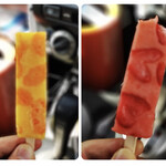 シェ・ヤマモト - クズ(葛)バー　凍っててアイスのように食べられる　フルーツ旨い