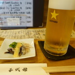 千代娘 - 生中&お通し