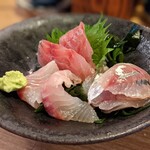 魚忠 - お刺身　お代わり（真鯛、鯵、黒むつ）
