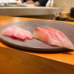 鮨 令歩 - (カウンター)令歩コース 13000円
      刺身 イサキ、シマアジ