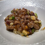 蓮心 - 9.北京ダック入餡掛け炒飯
      特製北京ダックの肉が餡掛け炒飯の具材になるとは！ゴロ肉たっぷりで食べ応え抜群。贅沢な炒飯でした。