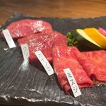 七輪焼肉 楽しいら - 厳選和牛タレ焼盛り合わせ