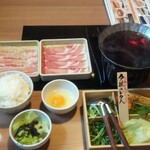 しゃぶしゃぶ温野菜 - ダブル三元豚ランチ (税込)1,000円 ※少し拡大 (2021.07.18)