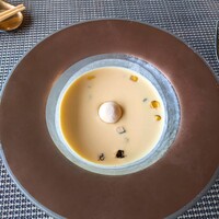 ルアン 鮒鶴京都鴨川リゾート - 玉蜀黍の冷製ポタージュ　醤油キャラメルの風味と共に