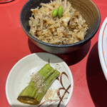 カドヤ食堂 - 鶏めし、胡瓜漬