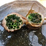 焼き鳥 ばかちん - 小ネギ巻　320円