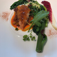 フランス料理 ル・クール - 足赤海老のポシェ ラタトゥイユ添え 唐辛子のソース