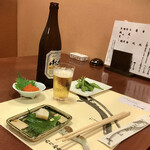ぬりや - お通し物＆ビール