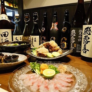 大将おすすめのドリンクの数々を、絶品鮮魚のお刺身とどうぞ