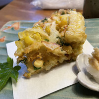 九つ井 本店 - とうもろこしのかき揚げ