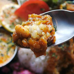 農珈屋 - 3種盛りカリー1450円税込・チキン豆カリー