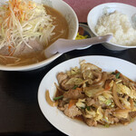 味楽 - スタミナ炒め＋ねぎみそラーメン