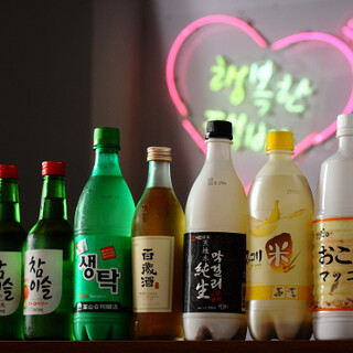 水果韩国烧酒&乳酸菌充足的生米酒♪无限畅饮!