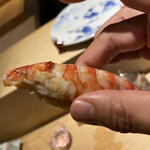 海味 - 落ちるか落ちないかの絶妙な握り。リフトアップ。