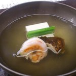 味心 すず木 - 才巻き海老、松茸のお吸い物。