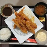 とんきち - 海老ふりゃーマウンテン定食☆
