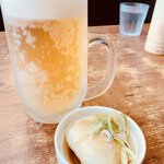 横浜ラーメン武蔵家 - わがまま生ビールと煮卵サービス(o^^o)