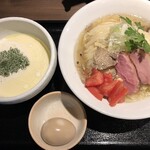 鴨出汁中華蕎麦 麺屋yoshiki - 鴨とトリュフのクリーミー冷やし和えつけそば＋味玉