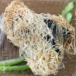 ラ･マンチーナ - 鮎のカダイフ揚げトウモロコシソース1,250円