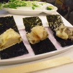 和匠よし乃 - 2012.10.25　鮑天ぷら　大江海苔添え