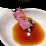 Onikuto Yasai Hachibe - 「牛タン　ハリハリ鍋」シルキーでとろけるタンに水菜のシャキシャキが絶妙。