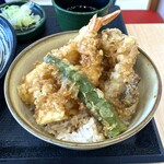 ゆで太郎 - ミニ海老舞茸天丼