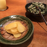 Mugen - たくあんのクンセイとインゲンの胡麻和え