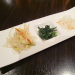 モンゴル薬膳しゃぶしゃぶ小尾羊 - 前菜３種盛り合わせ