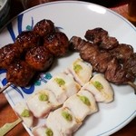 たぬき - サビ焼き￥１５０、つくね￥１５０、はつ￥１２０