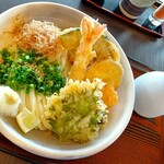 自家製うどん ごころ - 大海老野菜天ぶっかけ