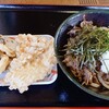 こてつ - 冷やし肉ぶっかけうどん小　キノコの天ぷら　鶏天