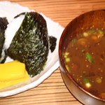 Komete - おむすびセットA(定食)にくミンチとバター650円