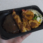 ガスト - チーズINハンバーグ＆海老フライ弁当