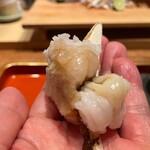 初音鮨 - 鱧と鱧の卵と松茸(煮切り・カボス)