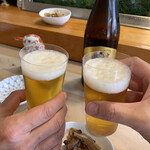 武寿司 - まずはビールで乾杯〜