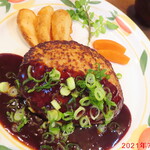 とくら - ネギみそハンバーグのアップ