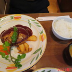 とくら - ホットペッパーハンバーグ(300g)＋和風セット　1133円＋220円