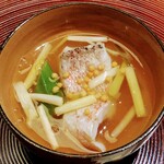 京味 もと井 - 甘鯛の酒蒸しにし　黄韮とうるいの甘酢餡