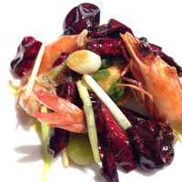 中国菜 老四川 飄香 銀座三越店 - 秋野菜と天使のえびの甘酢炒め 焦し唐辛子風味