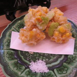 割烹 市川 - 玉蜀黍のかき揚げ